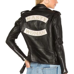 "Nasty Woman" Leather Moto Jacket